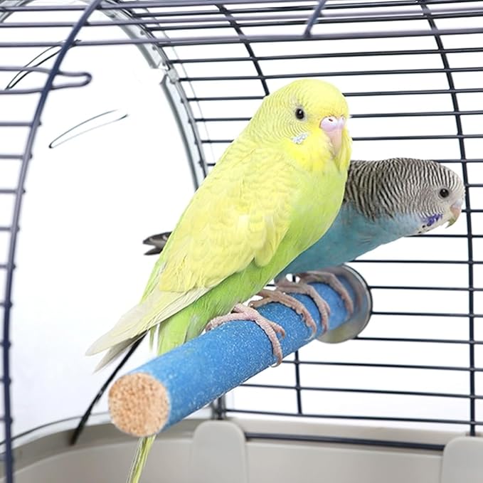 Hamiledyi 4 PCS Parrot Perch Stand Toy Bird Cage Perch Toy Natural Paw Grinding Stick for Medium Parrots Parakeets Cockatiels Lovebirds Chewing Stick (M)