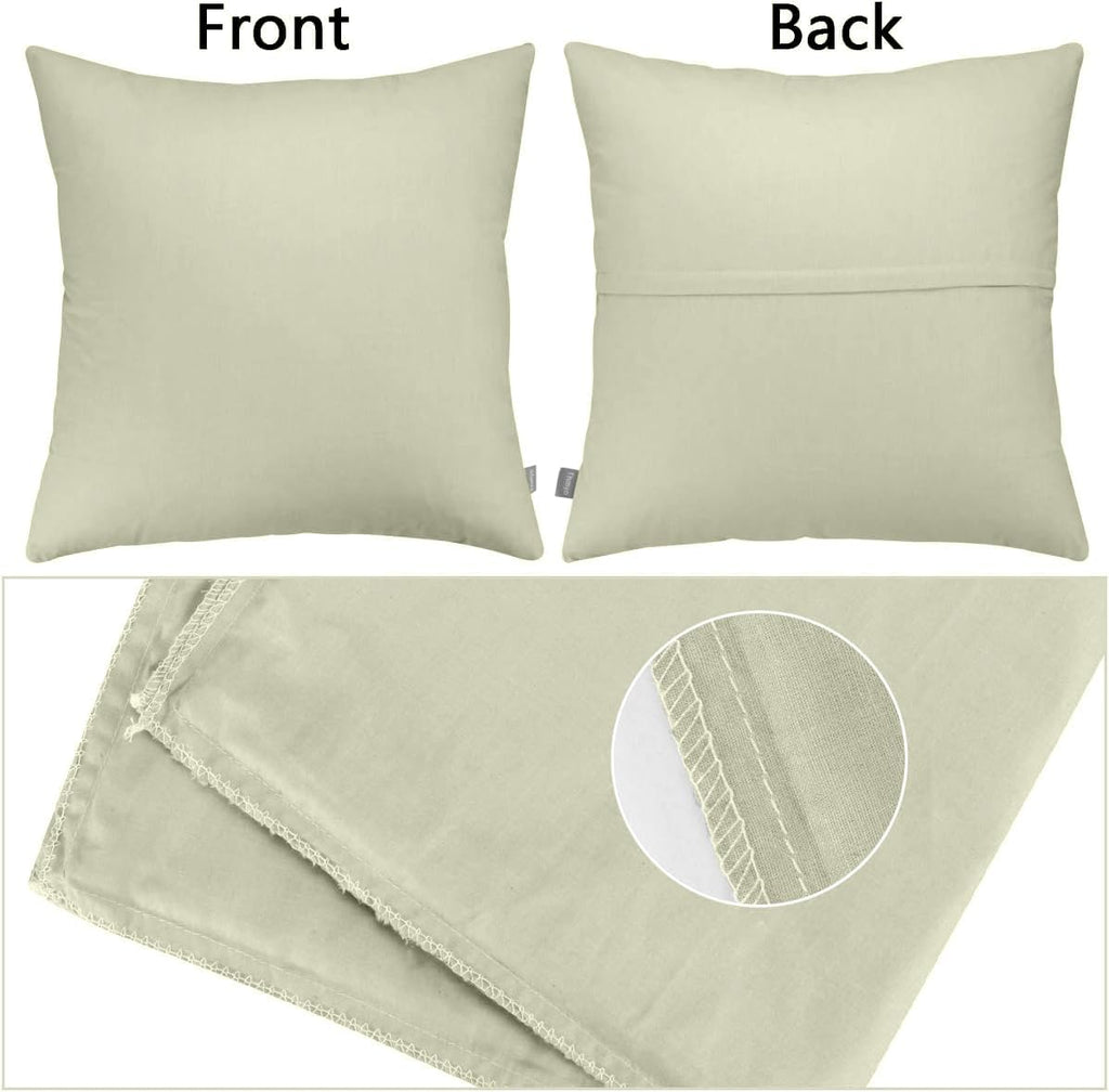 4-Pack 100% Cotton Comfortable Solid Decorative Throw Pillow Case,Thmyo Square Cushion Cover Pillowcase Sublimation Blank Pillow Covers DIY Throw Pillowcase for Sofa Bedroom(24x24 inch/ 60x60cm,Beige)