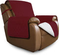 Easy-Going Oversized Recliner Cover Reversible Couch Cover Sofa Cover for Living Room Water Resistant Furniture Protector with Elastic Straps for Pets Kids (Oversized Recliner, Christmas Red/Ivory)