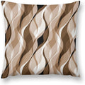 Brown Throw Pillow Covers Modern Abstract Grey and Brown Striped Decorations for Bedroom Living Room Farmhouse Sofa Pillows Bed Couch 12x12 Inch