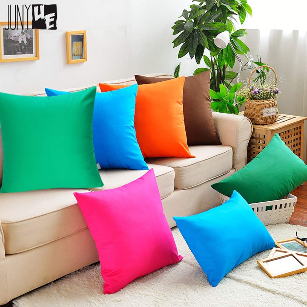 4-Pack 100% Cotton Lumbar Comfortable Solid Decorative Throw Pillow Case,Thmyo Rectangle Cushion Cover Pillowcase Sublimation Blank Pillow Covers DIY Throw Pillowcase(12x20inch/30x50cm, Bright Green)