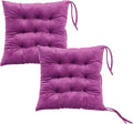 Set of 2 Chair Cushions for Dining Chairs with Ties, Indoor Non-Slip Kitchen Chair Pad and Dining Room Seat Cushion Mat for Office Living Room Outdoor 15.5" - Purple