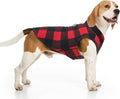 BEAUTYZOO Small Dog Sweater Fleece Vest Winter Jacket, D-Ring Leash Attachment for XS S Puppy Medium Sized Breeds Dogs, Cold Weather Dog Clothes Windproof Keep Warm, Christmas Red Plaid XL