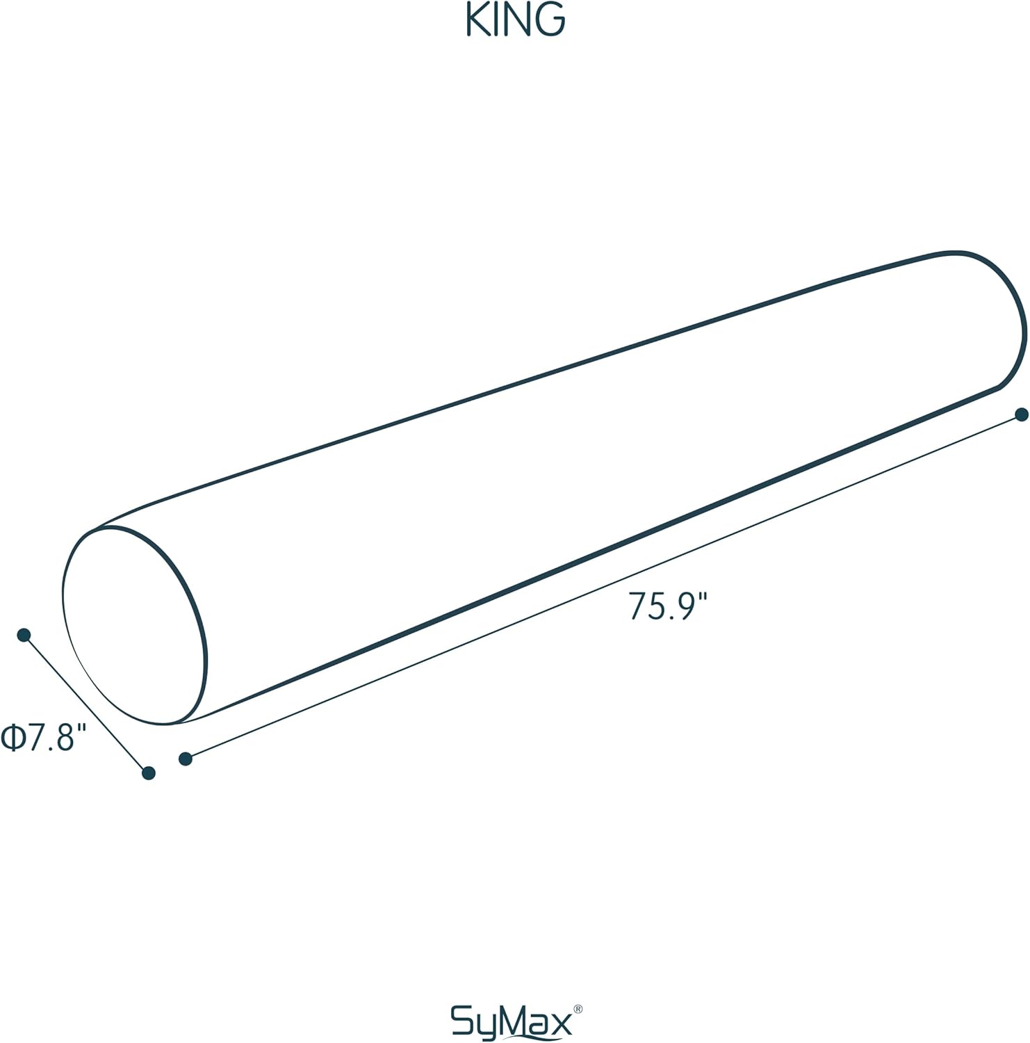 SyMax 7.8"x76" Body Pillow for King Bed, Memory Foam Bolster w/Removable Velvet Cover, Headboard Gap Filler Pillow, White