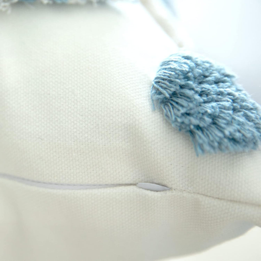 Set of 2 Cotton Woven Boho Throw Pillow Covers, Tufted Decorative Square Pillowcases Covers with Tassels for Couch Sofa Bed, Living Room Sofa, Farmhouse, 18x18 Inch Blue(2 pcs)