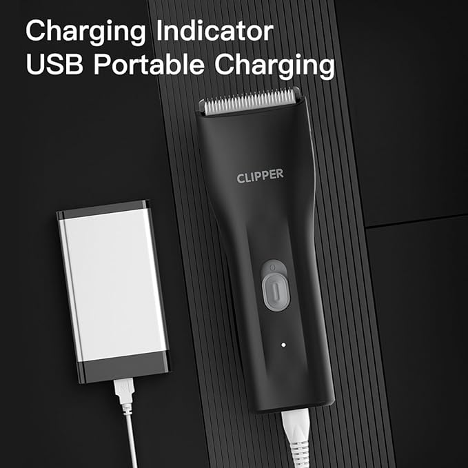 Dog Grooming Cilppers,Handy & Powerful Pet Electric Hair Trimmer Kits Waterproof Cordless Rechargeable Grooming Shavers for Small Dogs and Cats Black