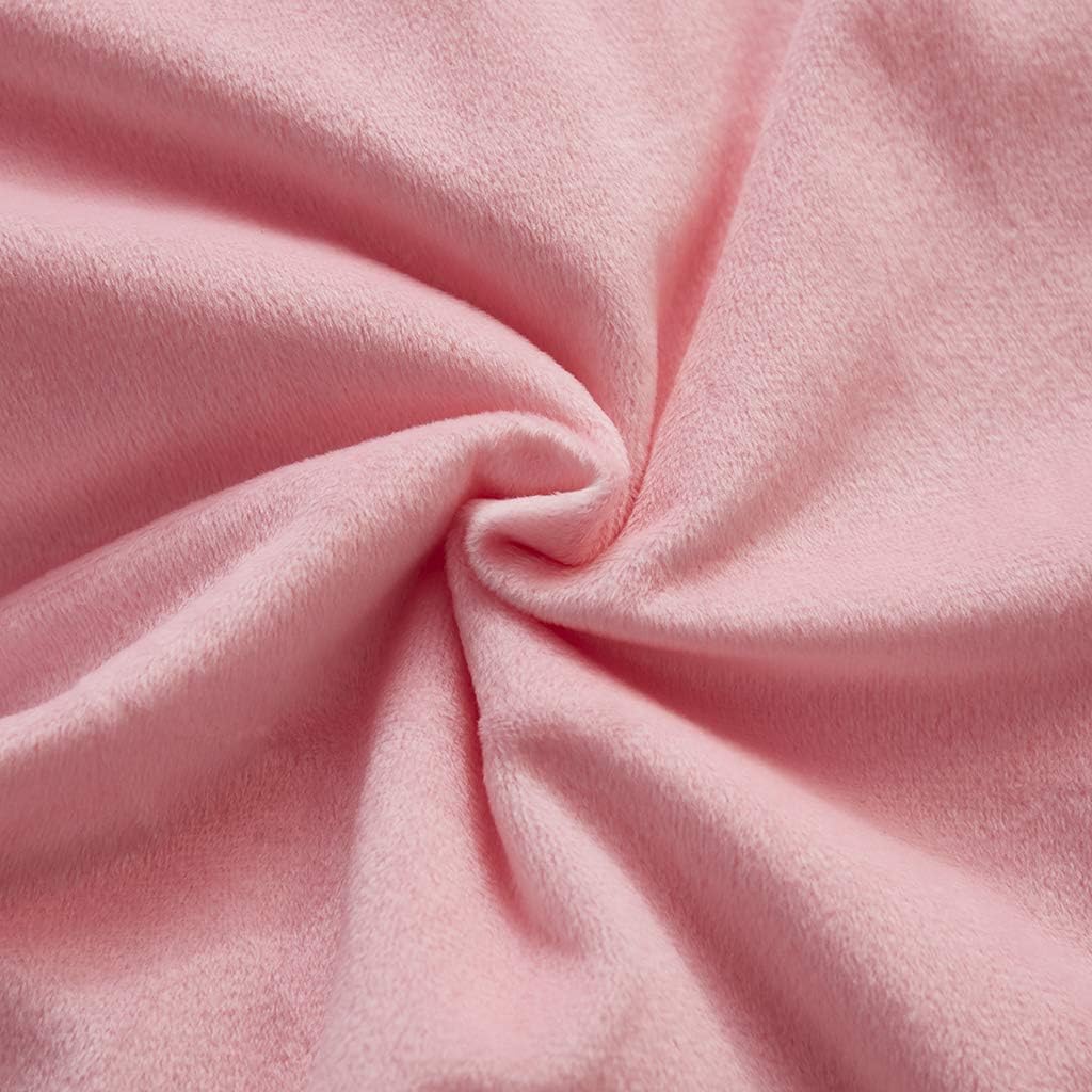 Uhamho Set of 2 Standard Queen Faux Fur Throw Pillow Covers Soft Velvet Decorative Pillowcases Zipper Closure(20 x 26 Inches Pink)