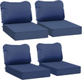 AAAAAcessories Outdoor Deep Seat Cushions, Waterproof, Fade-Resistant Patio Furniture Replacement Cushions, 25.5" x 25.5" x 5" + 25.5" x 19", Set of 4, Navy Blue