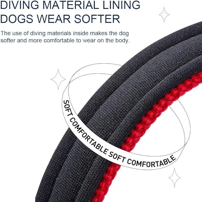 Custom Reflective Dog Collars with Embroidered Name and Phone Number, Soft Neoprene Padded Breathable Nylon Personalized Pet Collar Adjustable for Large Medium Small Dogs