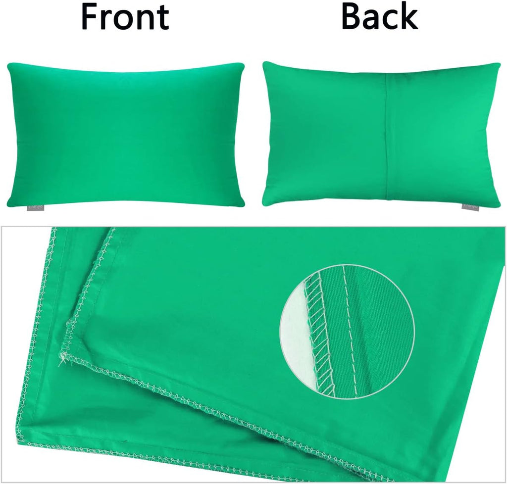 4-Pack 100% Cotton Lumbar Comfortable Solid Decorative Throw Pillow Case,Thmyo Rectangle Cushion Cover Pillowcase Sublimation Blank Pillow Covers DIY Throw Pillowcase(12x20inch/30x50cm, Bright Green)