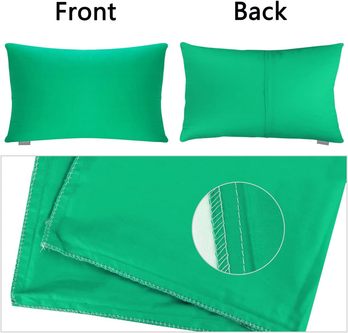 4-Pack 100% Cotton Lumbar Comfortable Solid Decorative Throw Pillow Case,Thmyo Rectangle Cushion Cover Pillowcase Sublimation Blank Pillow Covers DIY Throw Pillowcase(12x20inch/30x50cm, Bright Green)