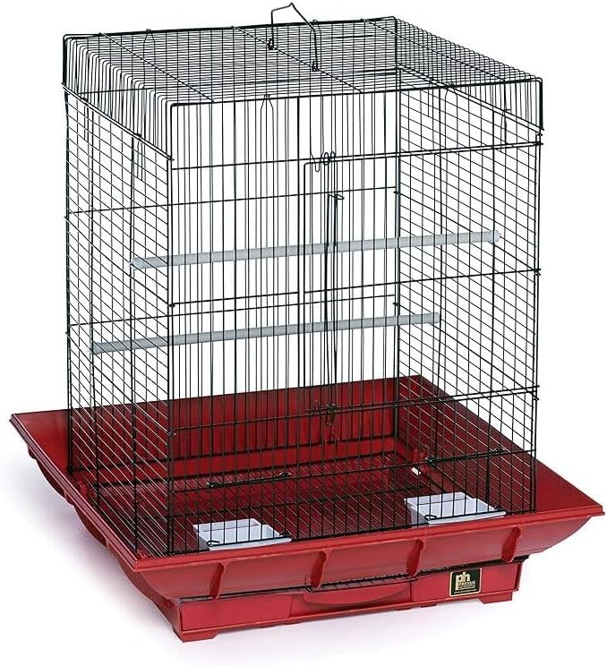 Mountain Majesty Clean Life Bird Cage with Spacious Interior, Durable Build, Easy-to-Clean Features, and Secure Design for Birds' Comfort Red