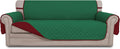 Easy-Going Reversible Couch Cover for 3 Cushion Couch Sofa Cover for Dogs Water Resistant Furniture Protector Cover with Foam Sticks Elastic Straps for Pet Cat (Sofa, Green/Christmas Red)