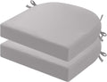 idee-home Outdoor Chair Cushions Set of 2, Thick 17" x 17" x 3" Outdoor Seat Cushion Patio Furniture Waterproof with Ties, Patio Chair Pads Dining Silver Grey