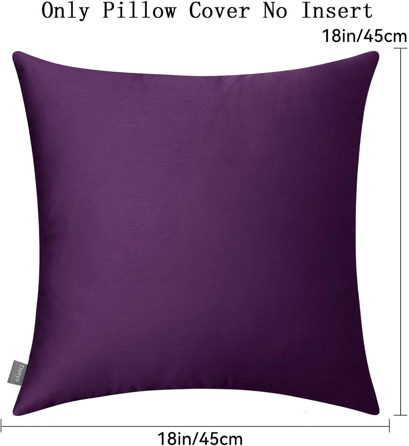 4-Pack 100% Cotton Comfortable Solid Decorative Throw Pillow Case,Thmyo Square Cushion Cover Pillowcase Sublimation Blank Pillow Covers DIY Throw Pillowcase for Couch Sofa(18x18 inch/ 45x45cm,Violet)