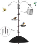 Bird Feeder, 91In Bird Feeder Pole with Squirrel Baffle, Shepherds Hooks for Outdoor Heavy Duty for Attracting Wild Birds, Easy Assembly for Courtyards(Weld, Black 91IN)