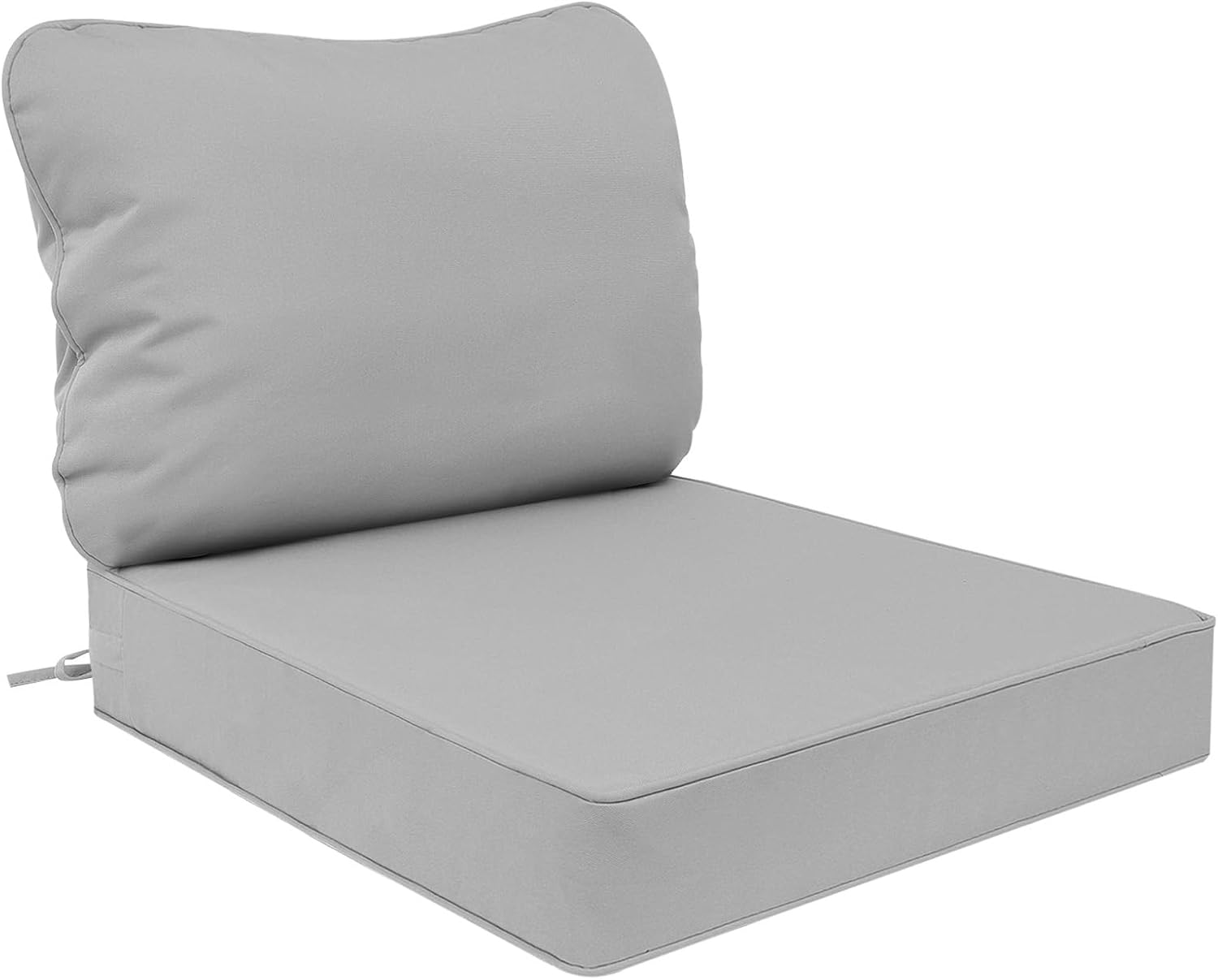 AAAAAcessories Outdoor Deep Seat Cushions, Waterproof, Fade-Resistant Patio Furniture Replacement Cushions, 23.5" x 25.5" x 5" + 23.5" x 19", Gray