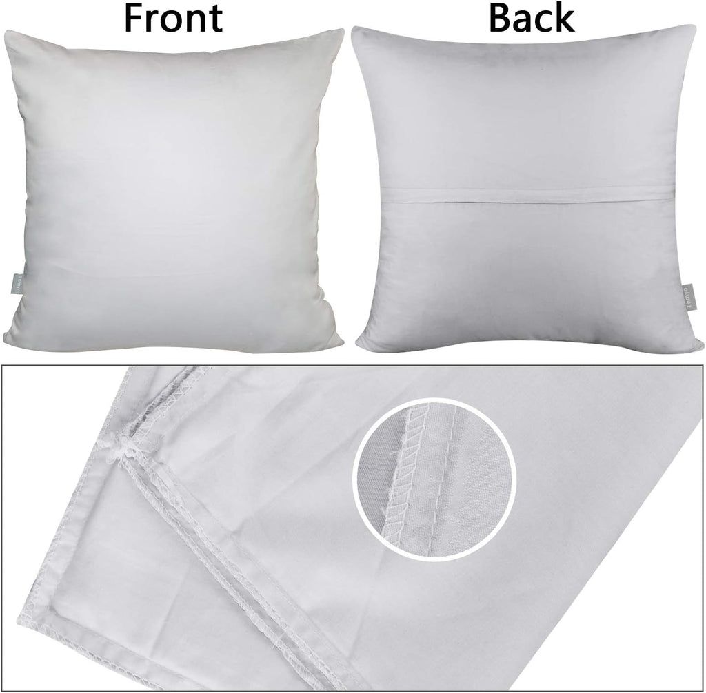 Thmyo 4-Pack 100% Cotton Comfortable Solid Decorative Throw Pillow Case, Square Cushion Cover Pillowcase Sublimation Blank Pillow Covers DIY Throw Pillowcase(18x18 inch/ 45x45cm,Light Silver Grey)