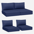 AAAAAcessories Outdoor Deep Seat Cushions, Waterproof, Fade-Resistant Patio Furniture Replacement Cushions, 24" x 24" x 5" + 24" x 13.5", Set of 4, Navy Blue