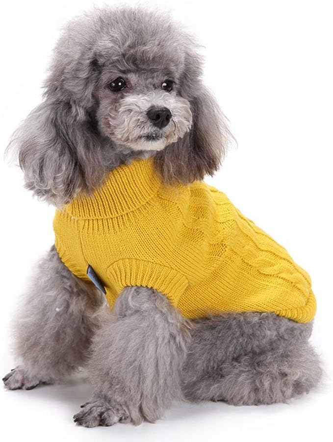 Warm Classic Turtleneck Pet Sweater - Cute Winter Dog & Cat Sweater for Small, Medium & Large Dogs - Christmas Sweaters for Girls & Boys