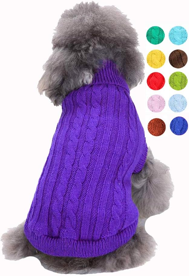Dog Sweater, Warm Dog Sweaters for Small Dogs Medium Large Dogs, Cute Winter Classic Turtleneck Pet Sweater Cat Sweater Dog Clothes Coat Dog Christmas Sweaters for Girls Boys Dog Puppy Cat