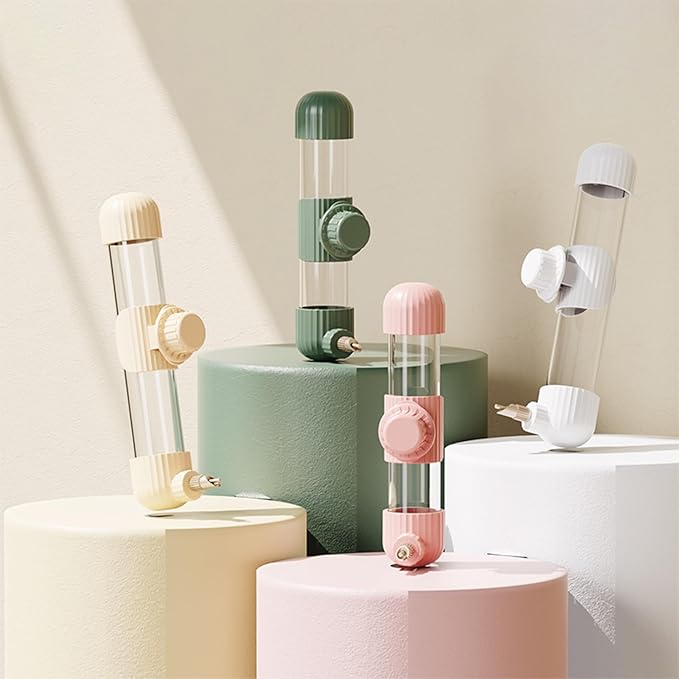 9.4 Fl Oz No Mess Bird Water Dispenser, Automatic Parrot Water Feeder with Spring Valve, Clear Cage Water Drinker for Parakeets Cockatiels Budgies Finch Lovebirds & Canary (Green, 9.4 fl oz (280ml))