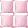 4-Pack 100% Cotton Comfortable Solid Decorative Throw Pillow Case,Thmyo Square Cushion Cover Pillowcase Sublimation Blank Pillow Covers DIY Throw Pillowcase for Sofa Bedroom(24x24 inch/ 60x60cm, Pink)