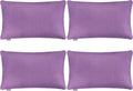 Thmyo 4-Pack 100% Cotton Lumbar Comfortable Solid Decorative Throw Pillow Case, Rectangle Cushion Cover Pillowcase Sublimation Blank Pillow Covers DIY Throw Pillowcase(12x20inch/30x50cm, Purple)