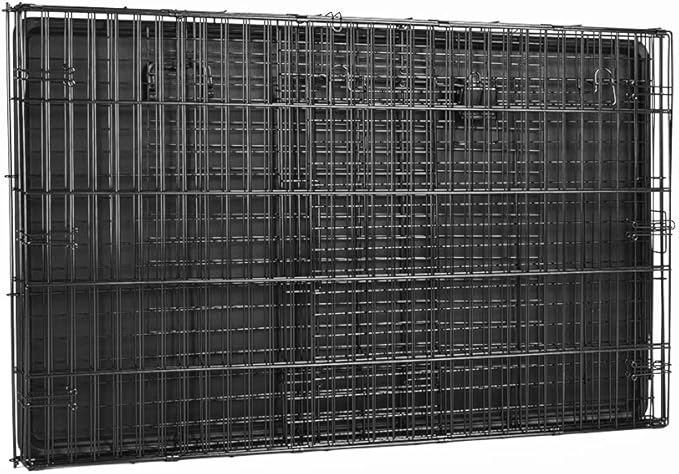 Amazon Basics Durable, Foldable Metal Wire Dog Crate with Tray, Single Door, 48 x 30 x 32.5 in, Black