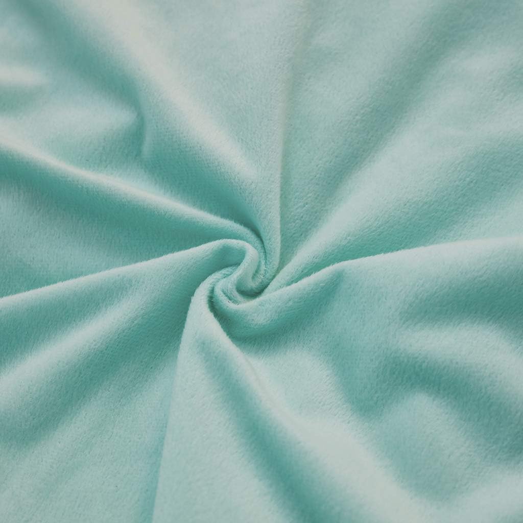 Uhamho Set of 2 King Faux Fur Throw Pillow Covers Soft Velvet Decorative Pillowcases Zipper Closure(20 x 36 Inches Aqua)