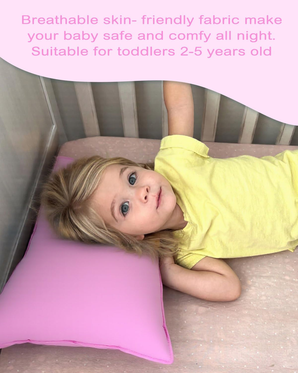 ALVABABY Toddler Pillowcase Stretchy Nylon&Spandex Soft Kids Pillow Cover 2 Pack Fit 13"x 18" or 12"x16" Envelope for Girl Boy Sleepy Travel Pink 2TPN01A