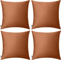 Thmyo 4-Pack 100% Cotton Comfortable Solid Decorative Throw Pillow Case, Square Cushion Cover Pillowcase Sublimation Blank Pillow Covers DIY Throw Pillowcase for Sofa(18x18 inch/ 45x45cm,Rust)