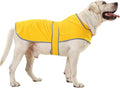 Dog Rain Coat for Large Dogs Waterproof Hooded Rain Jacket with Reflective Strips Leash Hole & Poncho Adjustable Fit (Yellow,XXL)