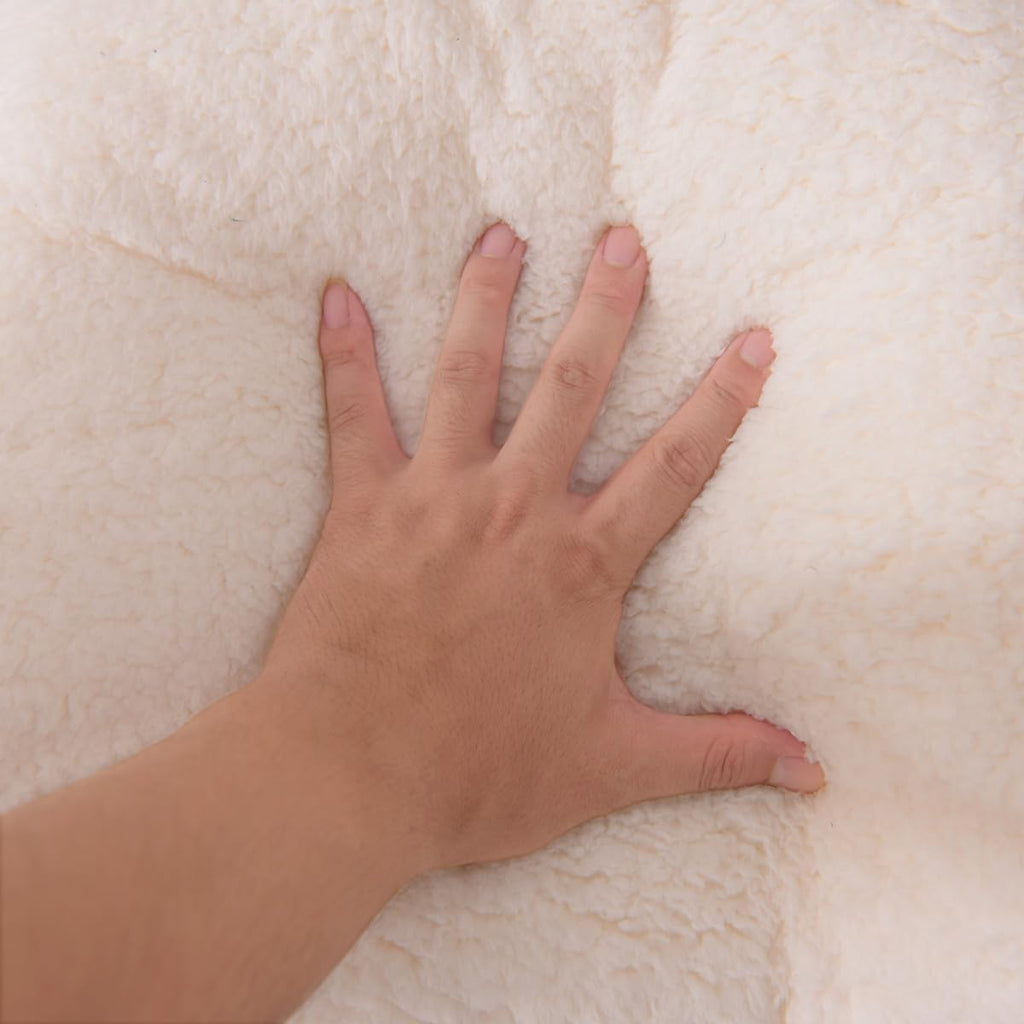 NTBED Sherpa Reading Pillow for Backrest with Arms, Kids Adult Bed Rest Pillow Back Support for Sitting Up in Bed Chair Pillow(White)