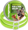 EcoVenger Flea & Tick Collar Repellent 2-Pack Green, Fits Both Dogs & Cats, Built-in Pant-Based Formula Strong Repellency Slow Release, Lasting Deterrence and Protection, Pleasant Aroma, Waterproof