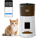Smart HD Automatic Cat Feeder with 1080P Camera & Night Vision, 2-Way Audio, WiFi App Control, Anti-Jam 6L Cat Feeder with Backup Power, Easy to Clean, Schedules Up to 15 Meals for Cat & Dog, White