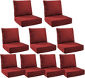 6" Thick Outdoor Cushions 24x24x6, 9-Set Deep Seat Patio Cushions with Removable Cover, Waterproof & Fade Resistant Replacement for Wicker Chair, Loveseat, Sofa - Red