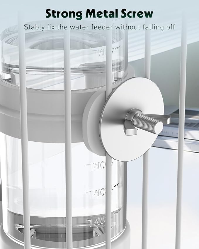 Pawfly Bird Water Dispenser, Automatic Water Feeder, Plastic Cage Water Dispenser, White Parrot Waterer for Small Parakeet Cockatiel Budgie Lovebirds (Not Fit for Food Feeding)