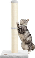 34inch Cat Scratching Post with Natural Sisal Rope 4.3Inch Large Diameter Scratcher Post Tree for Indoor Cats Grey