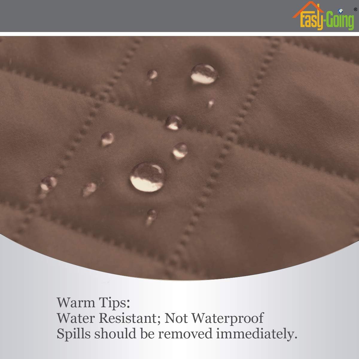 Easy-Going Chair Sofa Slipcover Reversible Sofa Cover Water Resistant Couch Cover Furniture Protector Cover with Elastic Straps for Pets Kids Children Dog Cat (Chair, Brown/Beige)