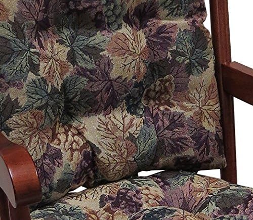 Klear Vu Omega Non-Slip Rocking Chair Cushion Set, Assembled in USA, Thick Padding & Tufted Design, Includes Seat Pad & Back Pillow with Ties, 17x17 Inches, 2-Piece Set, Cabernet