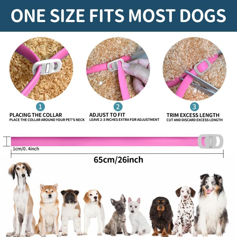 4 Pack Flea Collar for Dogs, Flea and Tick Collars for Dogs, 32 Months Flea and Tick Prevention for Dog, Dog Flea and Tick Treatment, Water-Resistant & Adjustable Flea Collar - Pink