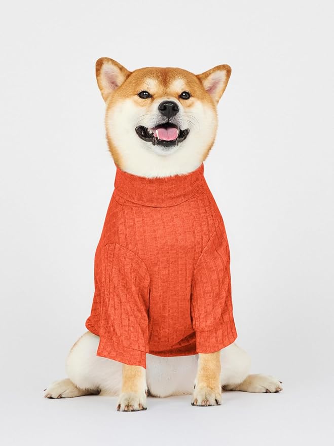 Dog Turtleneck Knitted Shirt Stretchy Pullover Sweater Winter Warm Puppy Clothes for Small Medium Dogs