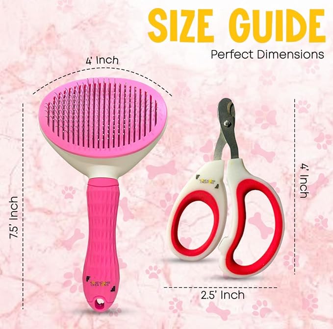 Essential Pet Supplies: Pet Collar for Small Dogs with Reflective AirTag Holder and Secure,Comfortable Padding Bundled with Safe Dog Nail Clippers and Self-Cleaning Dog Brush