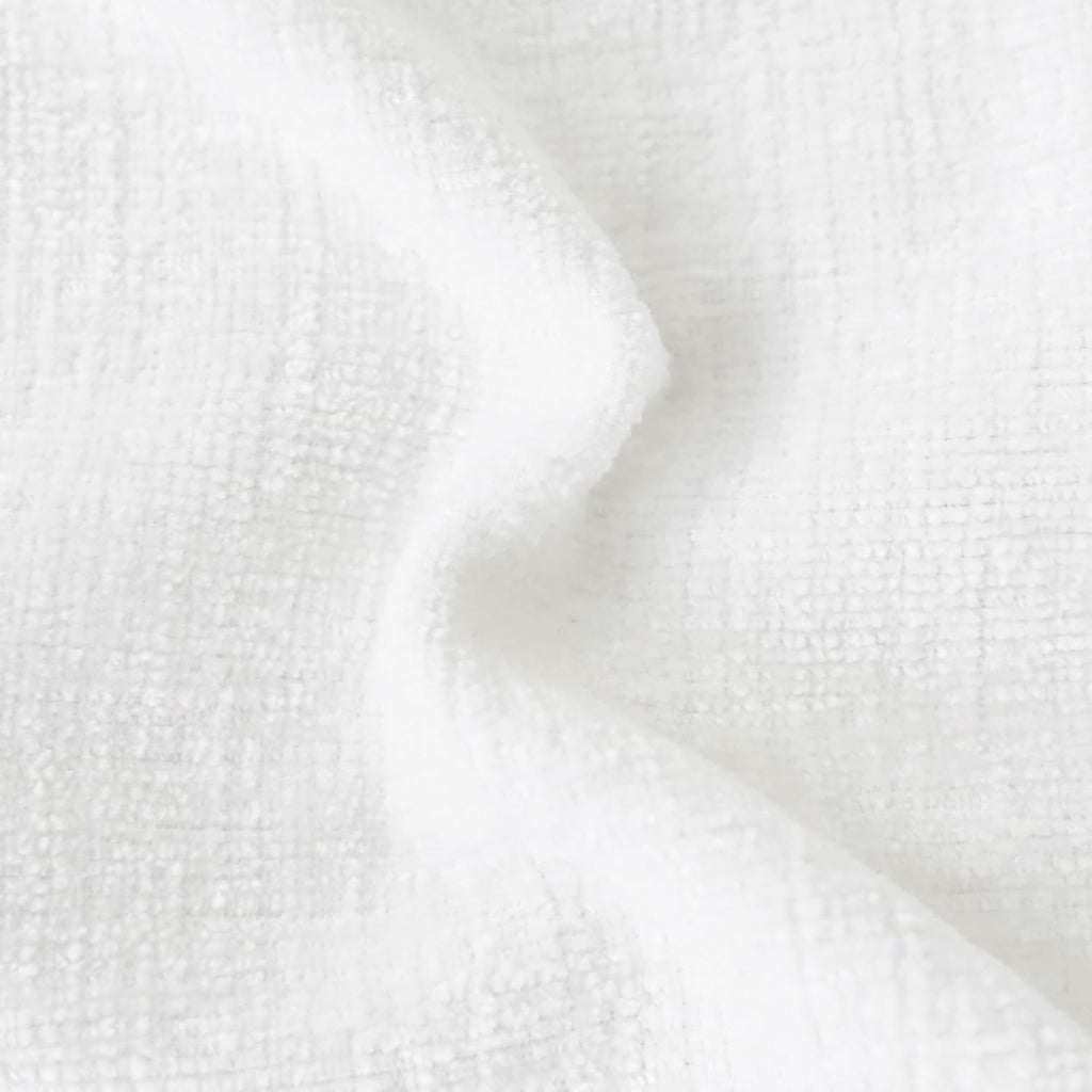 CaliTime Throw Pillow Covers Decorative 12 X 12 Inches Pack of 2 Cozy Solid Dyed Soft Chenille Cushion Cases with Pom Poms for Couch Sofa Bed Living Room Home True White