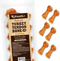 Afreschi Turkey Tendon Bone (S) 6 Pieces per Pack, USA-Sourced Turkey Tendon, All Natural Human Grade Puppy Chew, Hypoallergenic, Rawhide Alternative, Dog Treats for Small Breeds