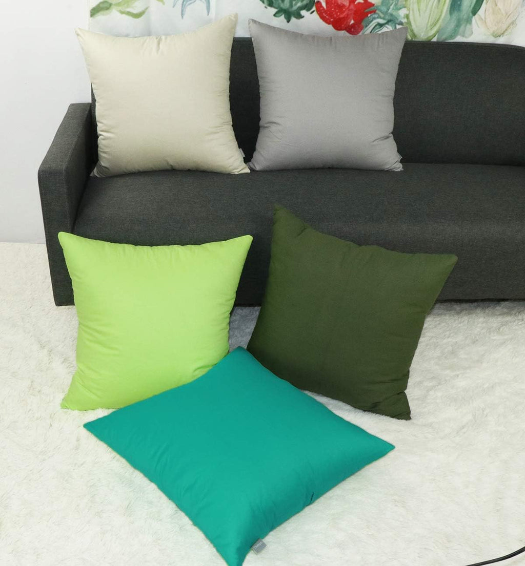 4-Pack 100% Cotton Comfortable Solid Decorative Throw Pillow Case,Thmyo Square Cushion Cover Pillowcase Sublimation Blank Pillow Covers DIY Throw Pillowcase for Sofa(16x16 inch/ 40x40cm,Lake Blue)