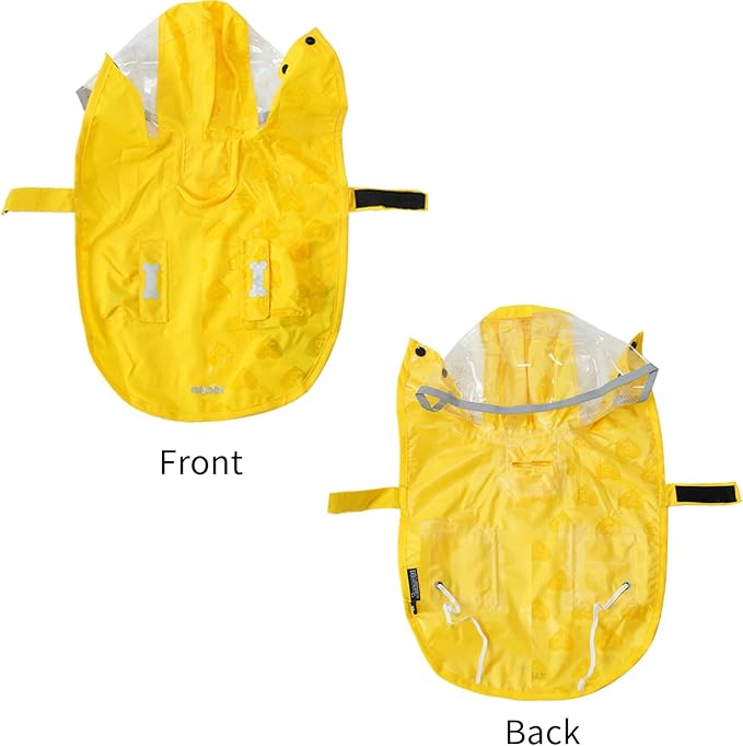 Waterproof Dog Raincoat, Adjustable Reflective Lightweight Pet Rain Clothes with Poncho Hood (Yellow(Water-Activated Color Change), X-Large)
