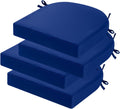 idee-home Outdoor Chair Cushions Set of 4, Thick 19" x 19" x 3" Outdoor Seat Cushions Patio Furniture Waterproof with Ties, Dining Pads
