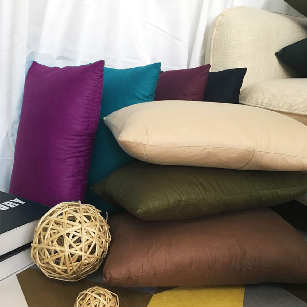 Thmyo 4-Pack 100% Cotton Lumbar Comfortable Solid Decorative Throw Pillow Case Rectangle Cushion Cover Pillowcase DIY Throw Pillowcase(12x20inch/30x50cm,Dark Reddish Purple)